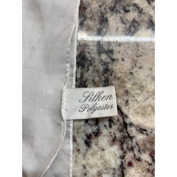 Silken Polyester Women Rectangle Scarf White Lightweight Accessory Made in Italy - Picture 4 of 8